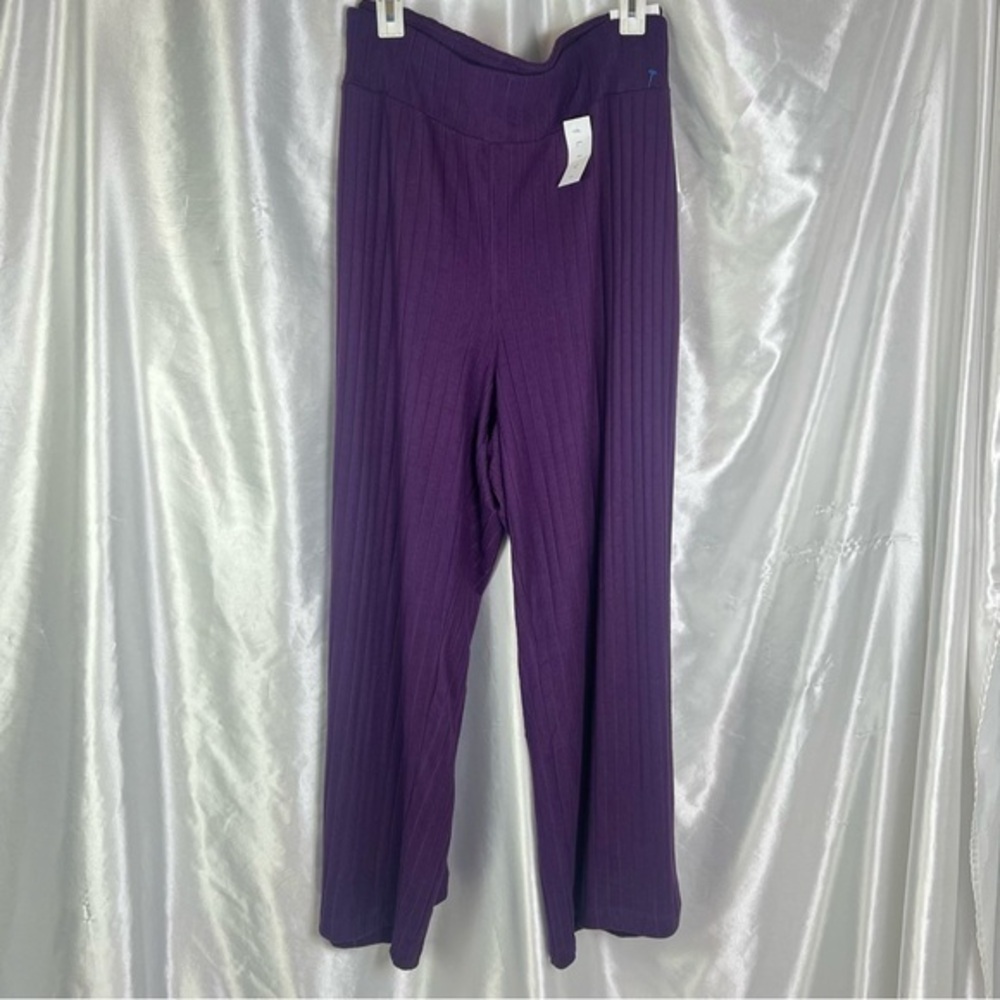 Lane Bryant LIVI Purple Hacci Rib Knit Wide Leg Lounge Pants 26/28 NWT
